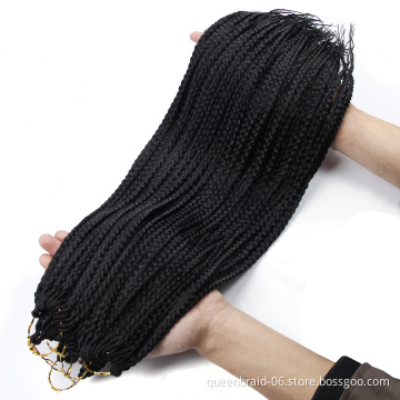 24Inch Medium Box Braids Crochet Hair Crochet Box Braids Small Synthetic Hair Extensions Dreadlocks Synthetic Hair Extension
